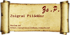 Zsigrai Piládész névjegykártya